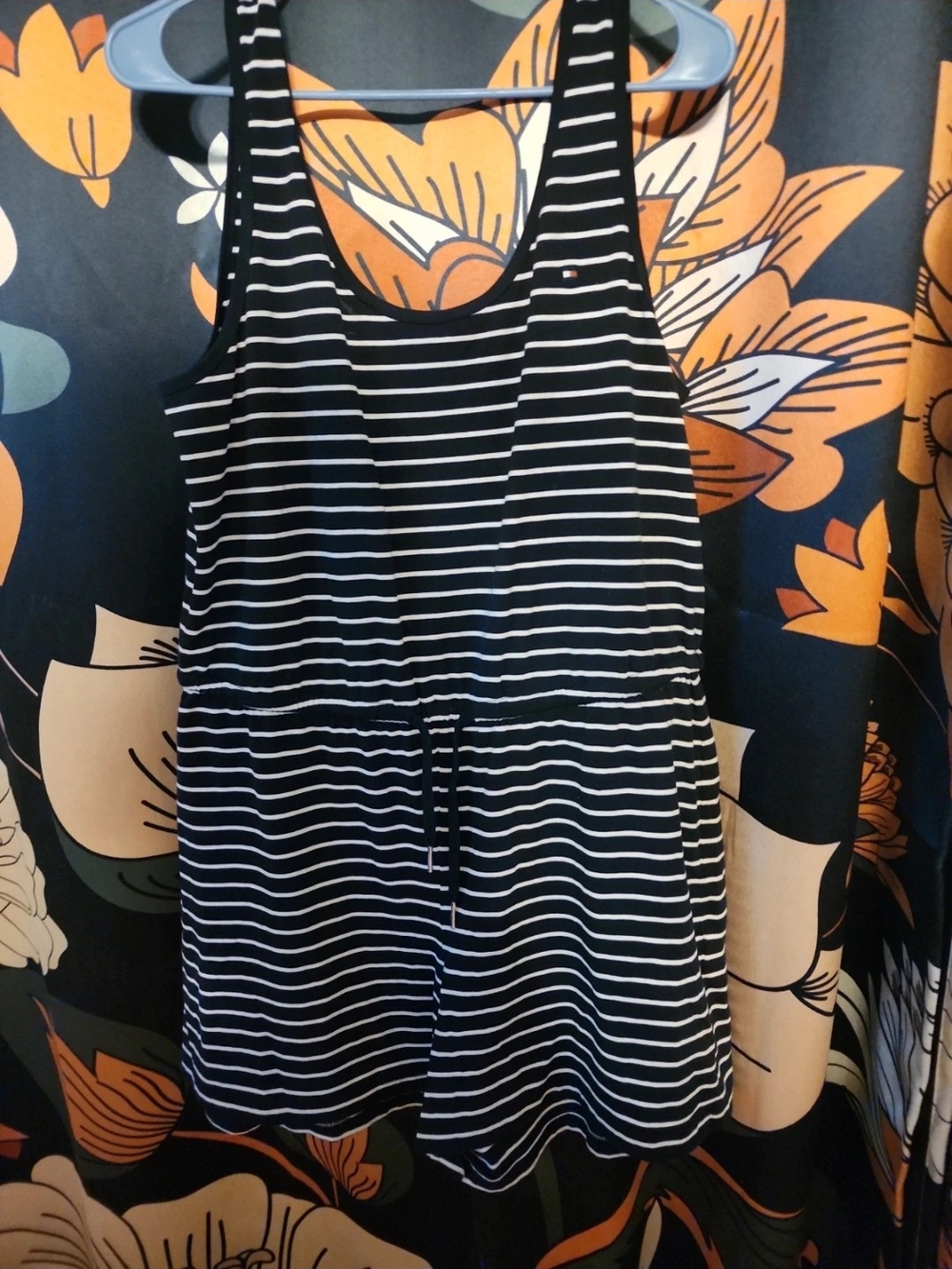 Tommy Hilfiger Black and White Striped  One-Piece Bodysuit